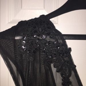 Embellished black top